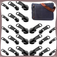 🧶 18Pcs Zipper Slider Replacement Kit Metal Zip Pullers for Sewing Black