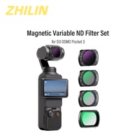 （) 4 Pack Magnetic Variable ND Filter Set for DJI OSMO Pocket 3, UV CPL ND2-32 ND64-512 VND Black Mi