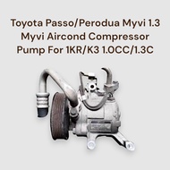 Toyota Passo/Perodua Myvi 1.3 Myvi Aircond Compressor Pump For 1KR/K3 1.0CC/1.3C