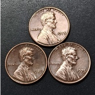 US Lincoln Memorial Penny 1 Cent 1975 ( 3 Coins )