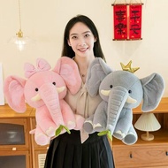 25cm Elephant Plush Pillow Cute Crown Elephant Plushie Doll Toys Home Decor Kids