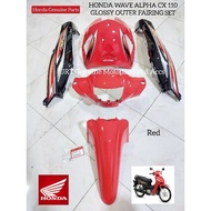 Honda Wave Alpha CX 110 Genuine Original Glossy Outer Fairing Set Red