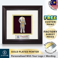 (JS Pewter) Solid Frame 10"x10" Gold Plated PEWTER | Baju Melayu | Souvenir | Corporate Gifts | Mala