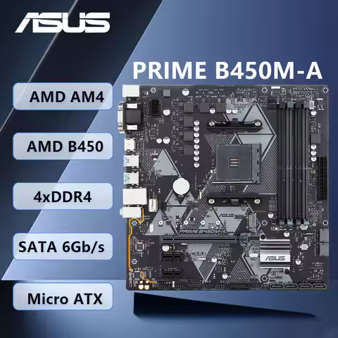 PRIME B450M-A Motherboard AMD B450 AM4 Support Ryzen 5 5600X 5500 7 5800X 5800X3D 3 3300X 2200G 9 59
