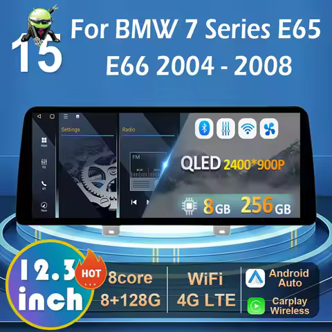 12.3-inch Android 15 Car for BMW 7 Series E65 E66 2004 2005 2006 2007 2008 Radio Multimedia Player A
