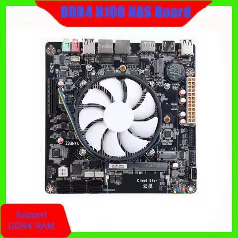 N100 DDR4 NAS motherboard, dual 2.5G Ethernet ports, PCIe slots, dual M.2 soft router
