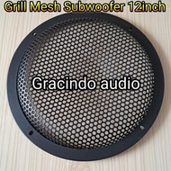 GRILL TUTUP COVER SUBWOOFER 12INCH MODEL JARING / MESH BESI 1PC