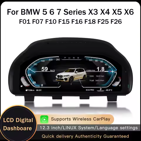 12.3"Lcd Dashboard Display for BMW GT F07 F10 F18 F12 F13 F01 F02 F03 F25 F26 F15 F16 Digital Instru