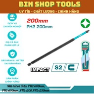 Total PH2x100mm,150mm,200mm,250mm screwdriver bit S2 industrial steel