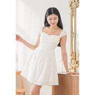 Dear Lyla Annabelle Padded Ribbon Dress (White Embroidery)