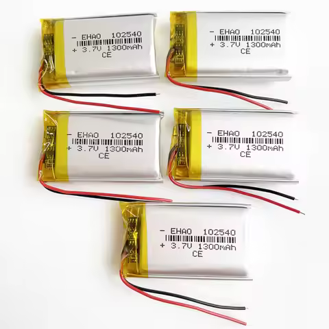 5 PCS 3.7V 1300mAh Lithium Polymer Lipo Rechargeable Battery 102540 For Bluetooth GPS Wired Micropho