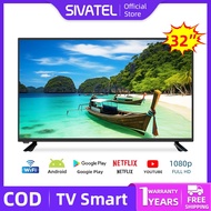 Sivatel TV LED Smart 32 inch FHD TV Digital 26/27/30 inch TV Android Televisi Netflix/YouTube-WiFi