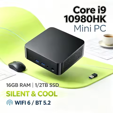 Intel Core i9 10980HK Mini Gaming PC 8 Core 16 Thread 16GB DDR4 1TB 2TB NVMe SSD WiFi6 BT5.2 4K Offi