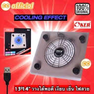 Authentic 1 OKER C814 NOTEBOOK COOLING PAD Black Clear Excellent Heat Dissipation Fan Beautiful Blue