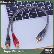 [kidsworld1.sg] 1pc 30cm 1 RCA Male to 2 RCA Female OFC Splitter Cable for Car Audio System