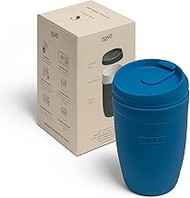 Swanz Porcelain Coffee Travel Mug with Leakproof Lid, Reusable Insulated Ceramic Tea Cup with Silico