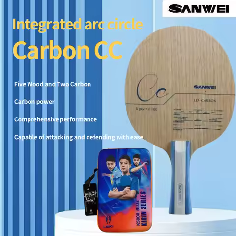 SANWEI CC Table Tennis Blade 5 Wood + 2 Carbon OFF++ Racket