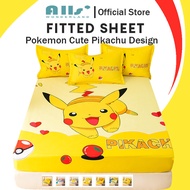 Alls' Wonderland Pokemon Fittedsheet Bedsheet Yellow Pikachu Cartoon Bedsheet Single Queen King Size Mattress Protector