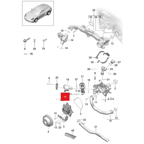 For Porsche Boxster Cayman 911 991 Carrera 981 Water Pump Pulley Suitable 0PC121005A 0PB121031 9A210