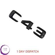 C43 MATT BLACK REAR BOOT LID TRUNK BADGE EMBLEM LETTERING FOR MERCEDES BENZ