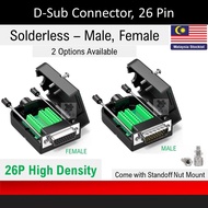 [Solderless] Male / Female DB26 D-Sub Solderless Connector 26 Pin Serial Port Dsub RS-232 RS232 RS48