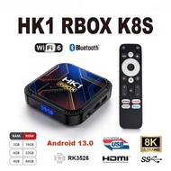 HK1 K8S Android 13.0 Smart TV BOX RK3528 Voice Remote ARM Cortex A53  2/4GB 16/32/ 64GB 8K 3D  2.4G/5G  For Google Media Player