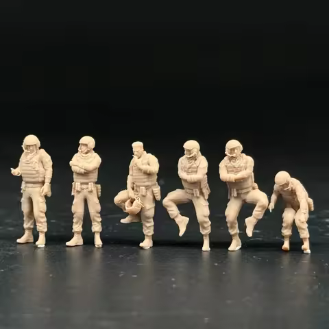 1/72 Scale Modern US Army M1A2 Tank Crew Members Arm 6 Figures Resin Model Kit Diorama Miniature Acc