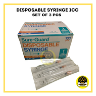 Sure-Guard Disposable Syringe 1cc (Set of 3)