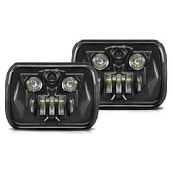 5X7 7X6 LED Headlights DRL Turn Signal Hi/Low Sealed Beam For Jeep Cherokee XJ Wrangler YJ Corvette 