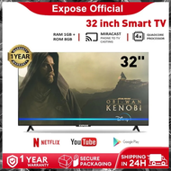 Expose Smart tv 32 inch android led TV flat screen tv 4k FHD smart tv Android 11.0 Black television