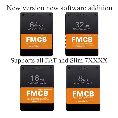 New FMCB CARD For PS2 FAT Consoles FMCB V1.966 Mcboot Memory Card For PS2 MX4 Adapter OPL1.2.0 AND P
