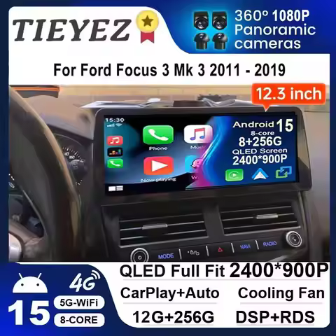 12.3 inch Car Radio android For Ford Focus 3 Mk 3 2011 - 2019 auto Multimedia player Video Player GP