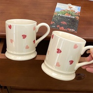 Simple vintage cream heart ceramic mug ins coffee mug Breakfast milk mug