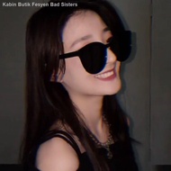 ❇✢Suyan bingkai besar Harajuku bingkai bulat cermin mata hitam wanita versi Korea bergaya bersih merah 2023 cermin mata