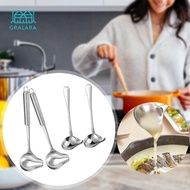 [Gralara] 4Pcs Sauce Ladle with Pouring Spout, Stainless Steel, Sauce Drizzle Spoon Comfortable Grip