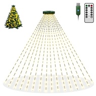 Christmas Tree Lights with Remote 2M 16 Lines 320 LED USB Plug in Fairy Xmas Light for 5-7FT TreeTim