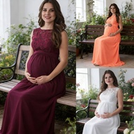 EAA* Fashion Gown For Pregnant Women  Quality Lace Maternity Dress For
