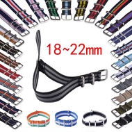 18mm 20mm 22mm Army NATO Strap Fabric Nylon Strap Buckle Strap for 007 James Bond Strap Colorful Rai