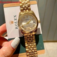 Rolex date just quartz analog luxurious watches for women's jam tangan perempuan stainless Steel wat