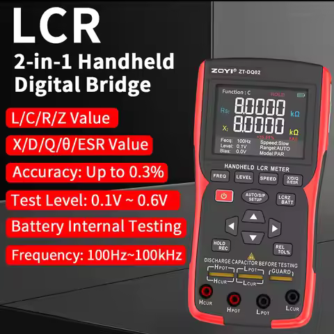 ZOYI DQ02 High Precision Digital LCR/ESR Bridge Battery Internal Resistance Tester for R C L Electro