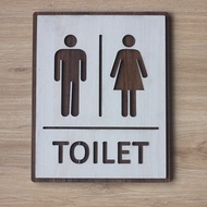 Decorative wooden Toilet panel Toilet door sticker - Handmade Decor
