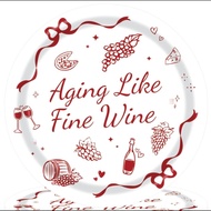 LemonRoad 48Pcs Aging Like Fine Wine Birthday Party Decoration 9''Paper Plates Wine 30th/40th/50th/5