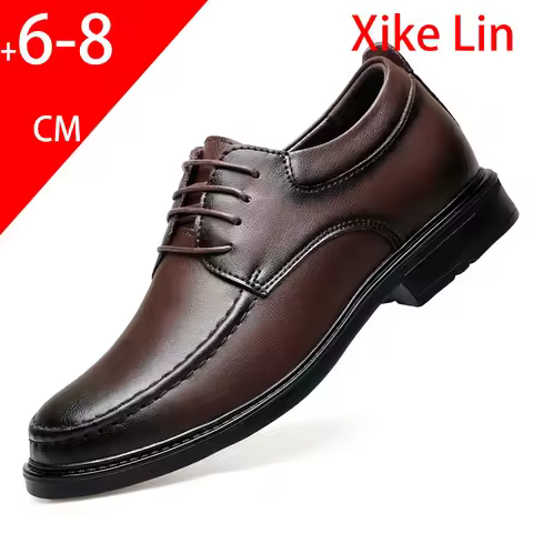 Shoes Mens formal leather shoes genuine leather heightening Mens shoes can increase height by 6-8 ce