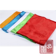 Thin Khata scarf, silk blessing scarf embroidered with Buddhist items - Tantra Dieu Y