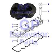 (6 PCS X 1 SET) PC200-8 / SA6D107 HYDRAULIC EXCAVATOR ENGINE VALVE COVER SEAL / ISOLATOR (6754-11-82