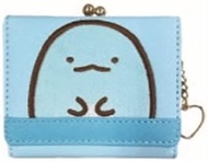 Sunart Sumikko Gurashi 132290 Small Wallet with Metal Clasp Face Pattern Patch Series, Coin Purse, Blue