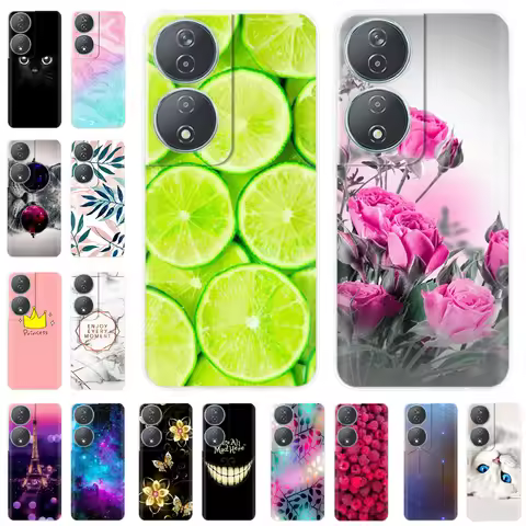 For Honor 90 Smart Case Honor90 Smart Cover Luxury Soft Clear Shockproof Painted Silicon Protective 