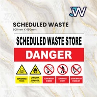 Schedule Waste Store Sticker Sign And Banner / Danger Scheduled Waste Area Sticker Sign / No Smoking