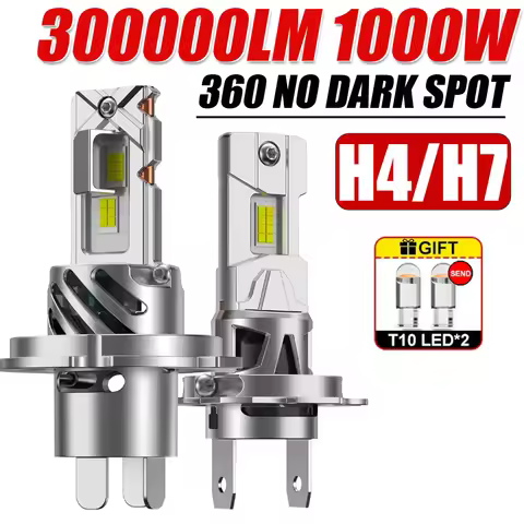 H7 H4 Car LED Headlights Canbus No Error LED Auto Fog Lamps High Low Beam H4 12V 6500K Wireless 1:1 