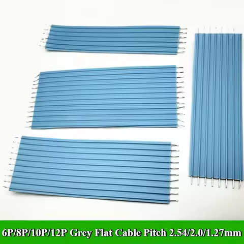 10/30/50/100Pcs/lot 6P 8P 10P 12P Pin 2.54mm 2.0mm 1.27mm Pitch FPC FFC Grey Flat Cable UL2651 Conne